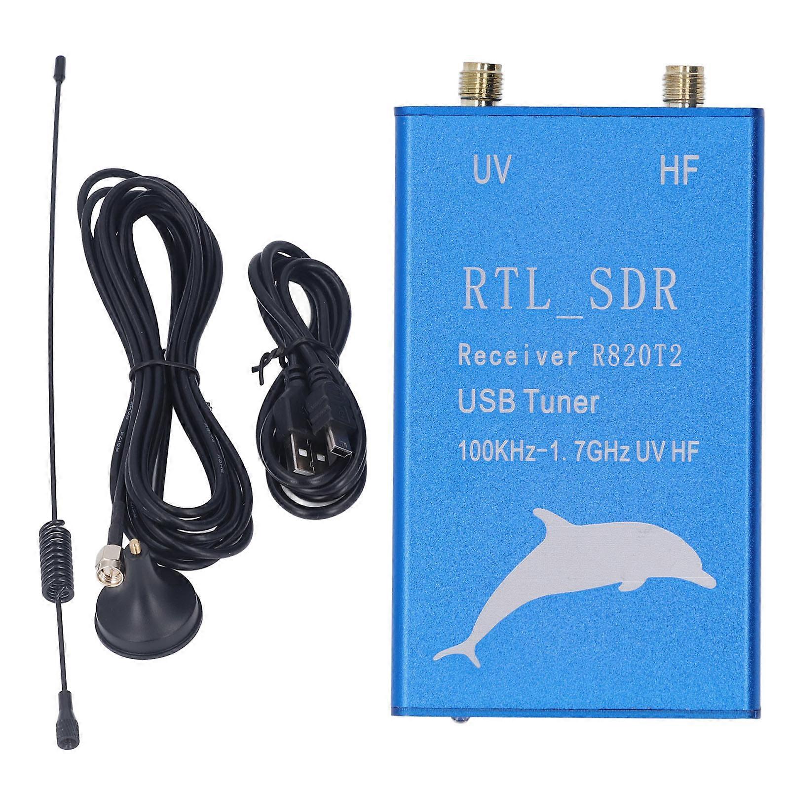 USB Tuner Receiver RTL SDR HF UHF VHF 100KHz1.7GHz Receiver with RTL2832U R820T2 Chip Set for Radio