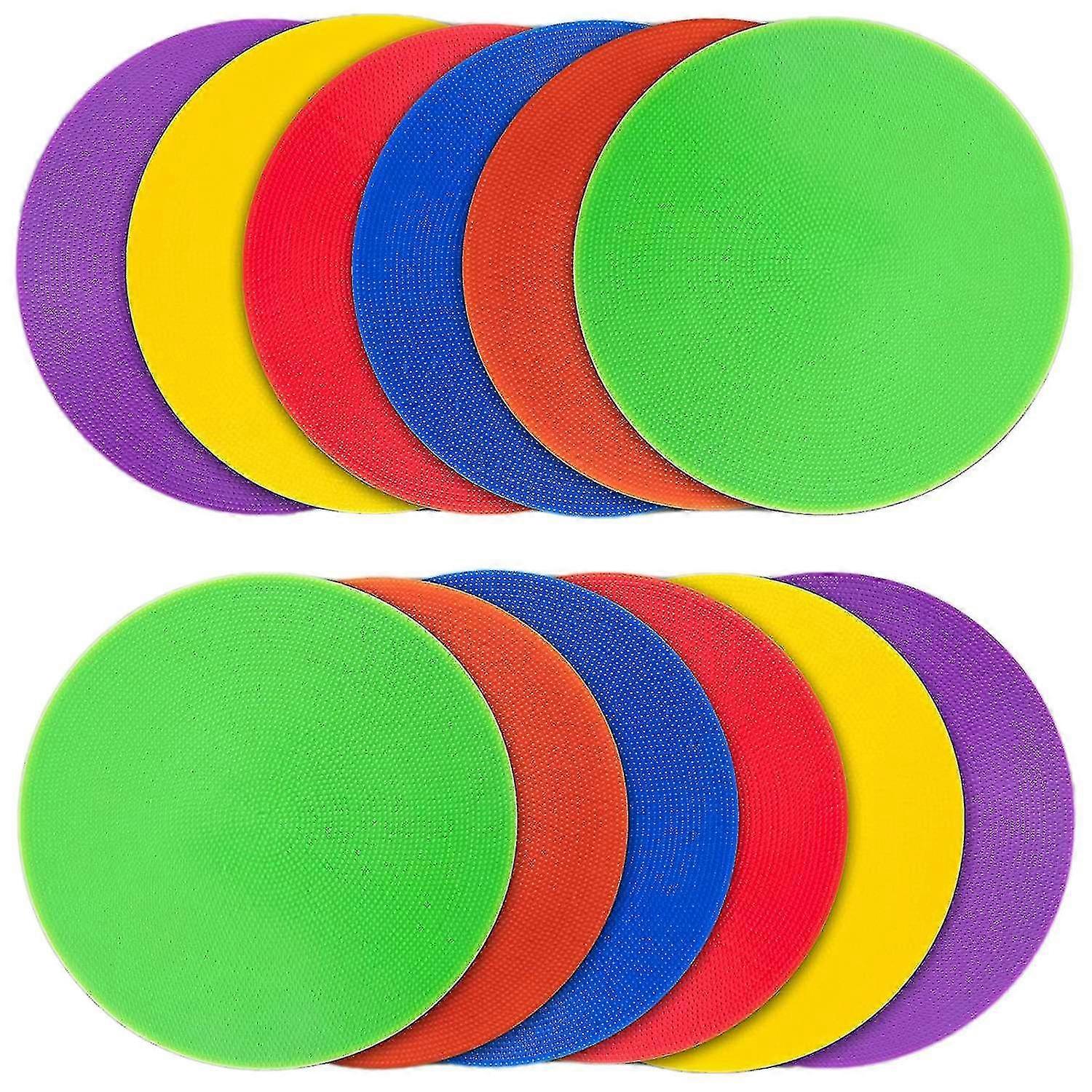 12pcs Colored Spot Marker Non-dérapant Agility Markers Flat Cones Dots For Football Basketball Training