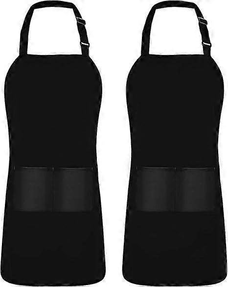 2 Pack Adjustable bib apron with 2 pockets 80x70cm,2024 Ping
