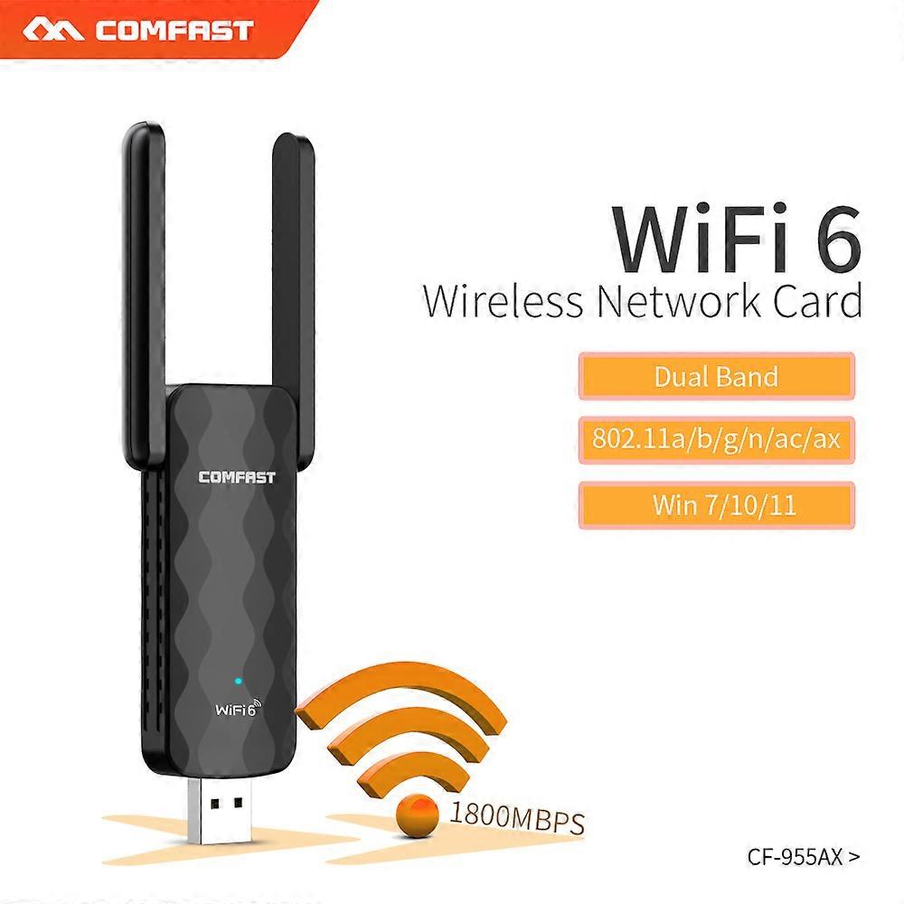 AX1800 WiFi 6 USB Adapter USB 3.0 WiFi6 Dongle 2.4G/5.8G Dual Band Wireless Network Card USB LAN Ethernet For PC Laptop Win 10