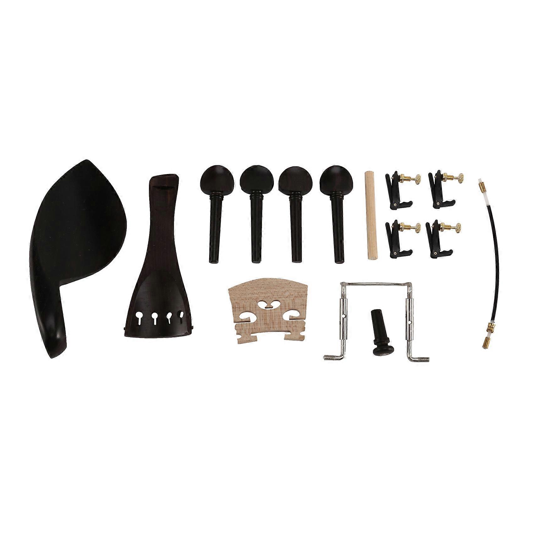 4/4 Violin Parts Tailpiece Pegs Chinrest Maple Bridge Set