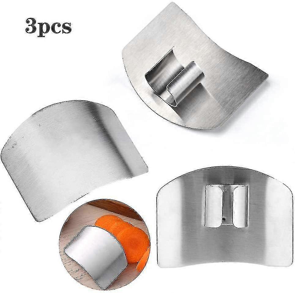 Finger Guard, Stainless Steel 3 Pieces Kitchen Tool Finger Guard Cut, Vegetable Finger Protector, Adjustable Finger Guard Chopping Kitchen Tool For Cu