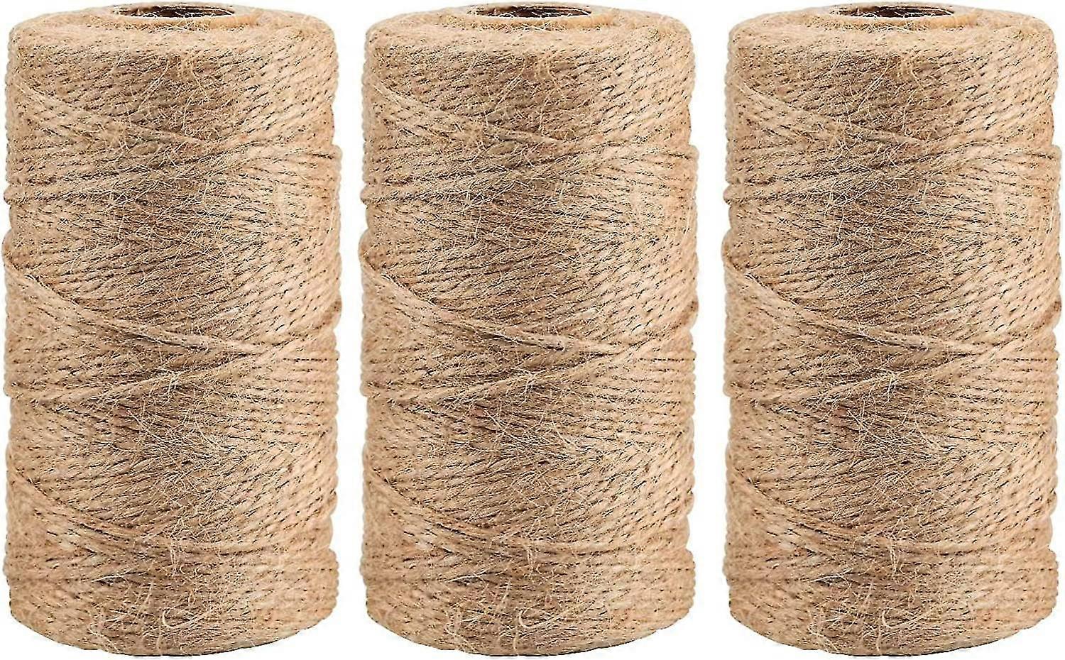 3x100m Jute Garden Twine String Brown String 2-ply Thin String