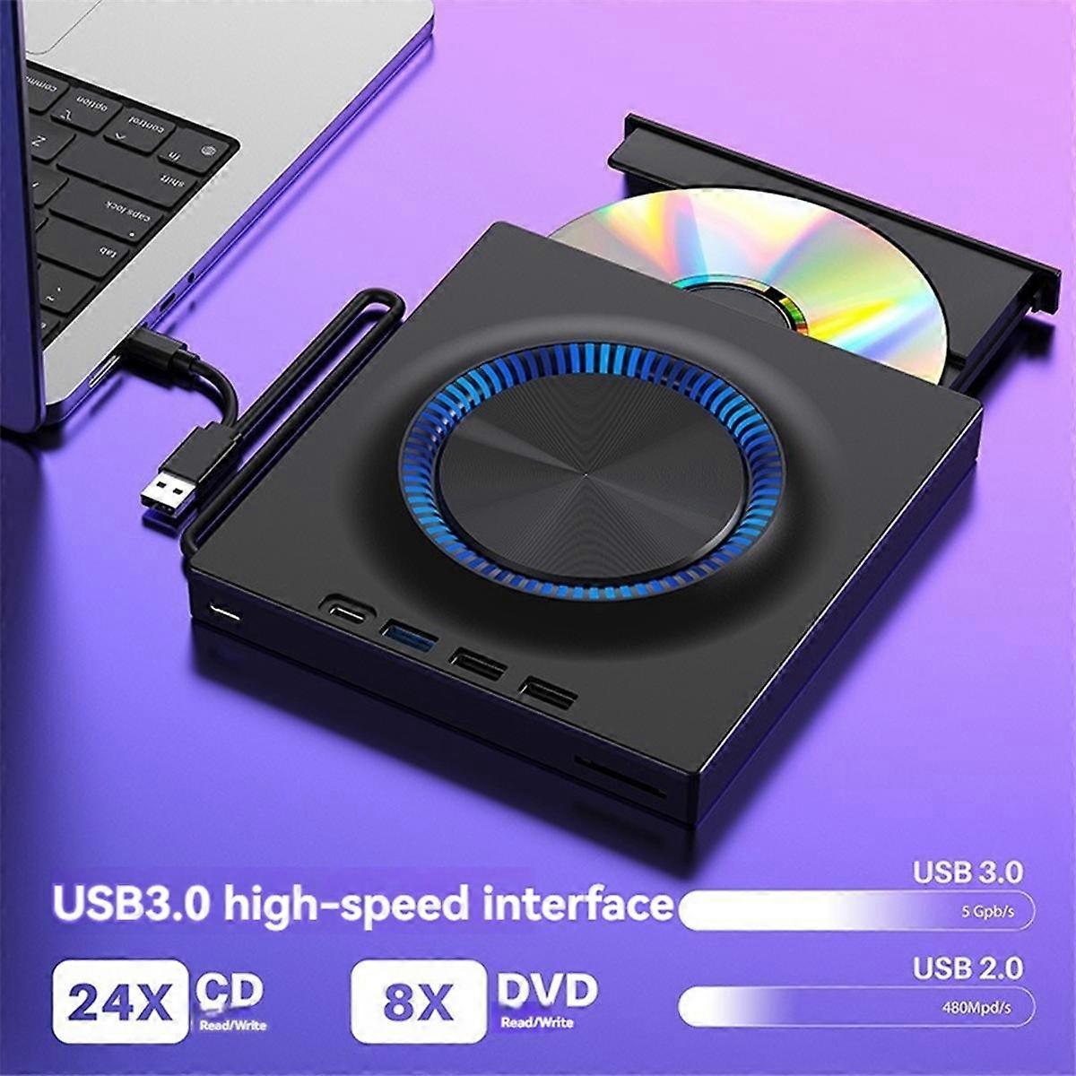 USB External Optical Drive Portable CD DVD Player Burner Expansion Card Desktop External Computer N