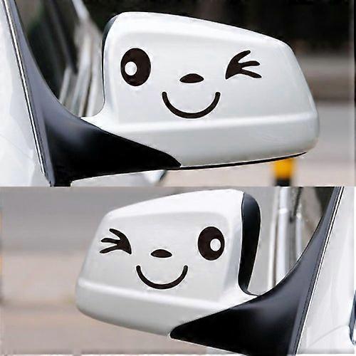 SMILE FACE CAR DECAL BLK Car Wing Door Mirror Stickers Decal Black