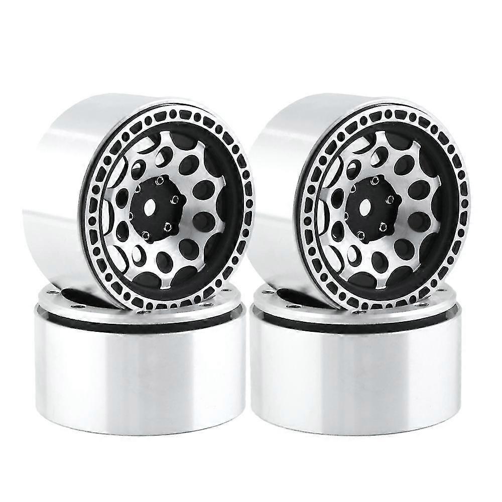 1/10 rcクローラー車軸SCX10レイスキャプラTraxxaのための4pcs金属ビードロック2.2の車輪ハブの車輪のリム