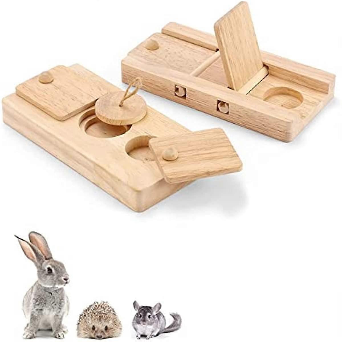 Wooden Enrichment Foraging Toy for Small Pet Pet Interactive Hide Treat Toys for Small Pets Guinea Pig Chew Toys for Rat Hamster Rabbit Chinchilla