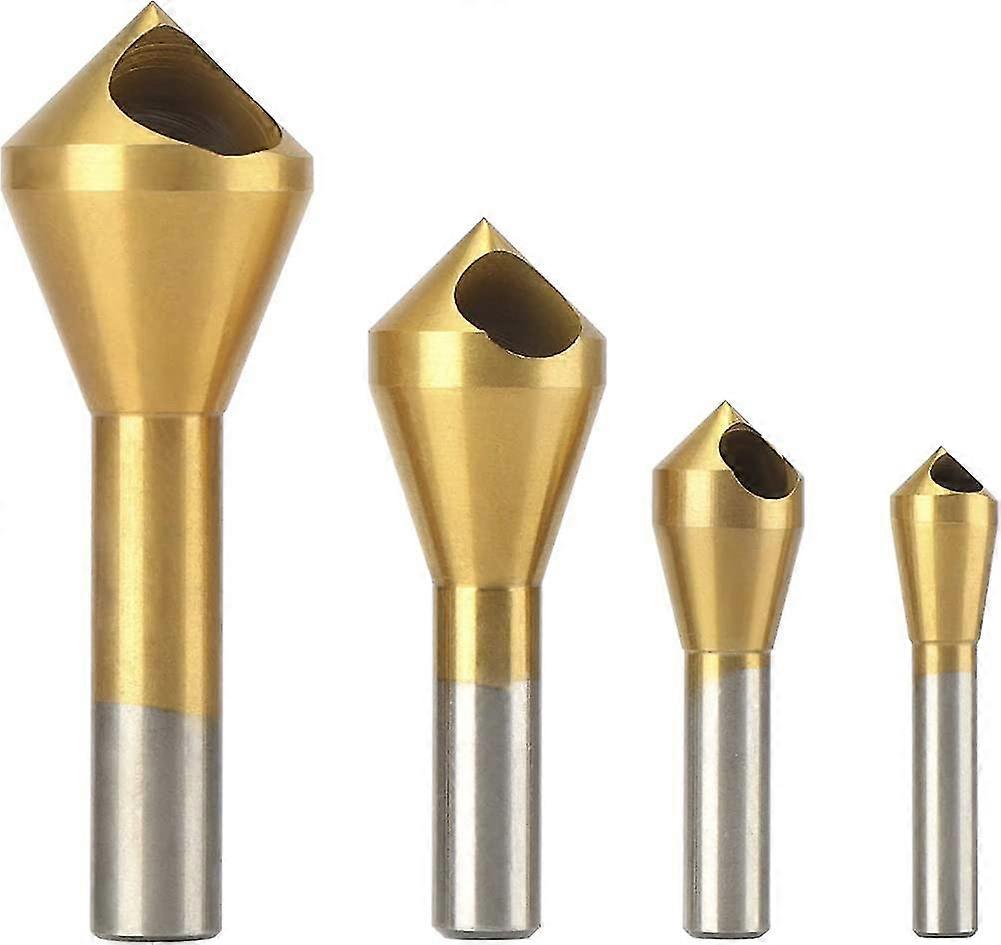 4-piece Iave Hss Countersink Deburring Countersink 90 Chamfer Titanium Coated