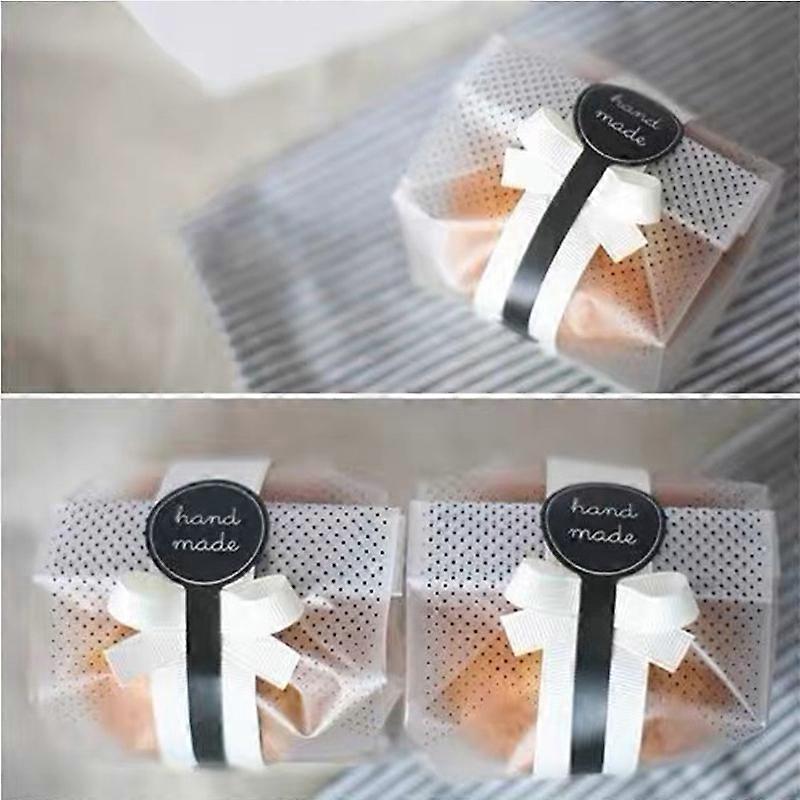 2pcs Translucent Plastic Cookie Bags Hanging Stickers 9*22.5CM