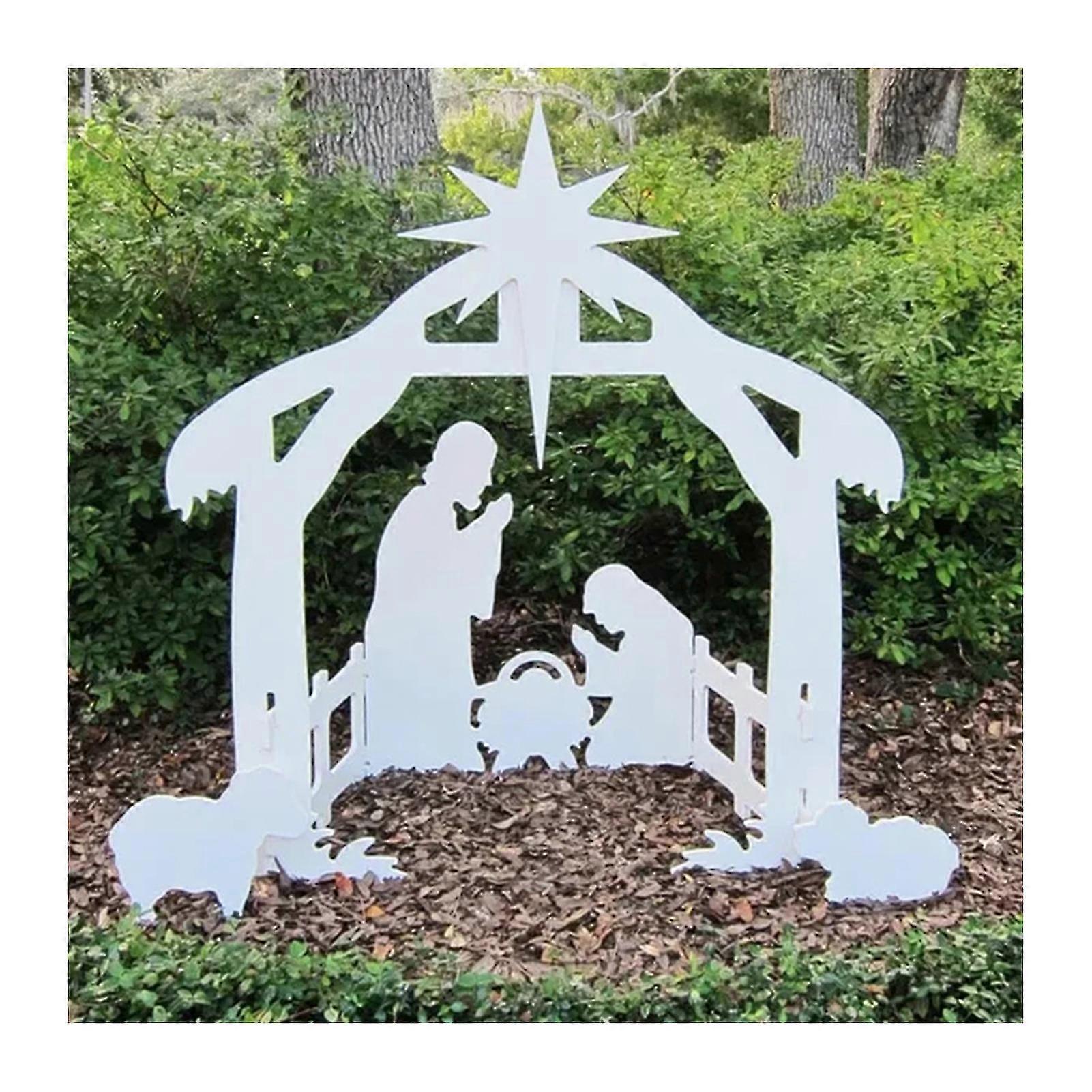 Outdoor Nativity Holy Family Nativity Scene Weather-resistant And Durable Display Insert For Front Yard Lawn And Church