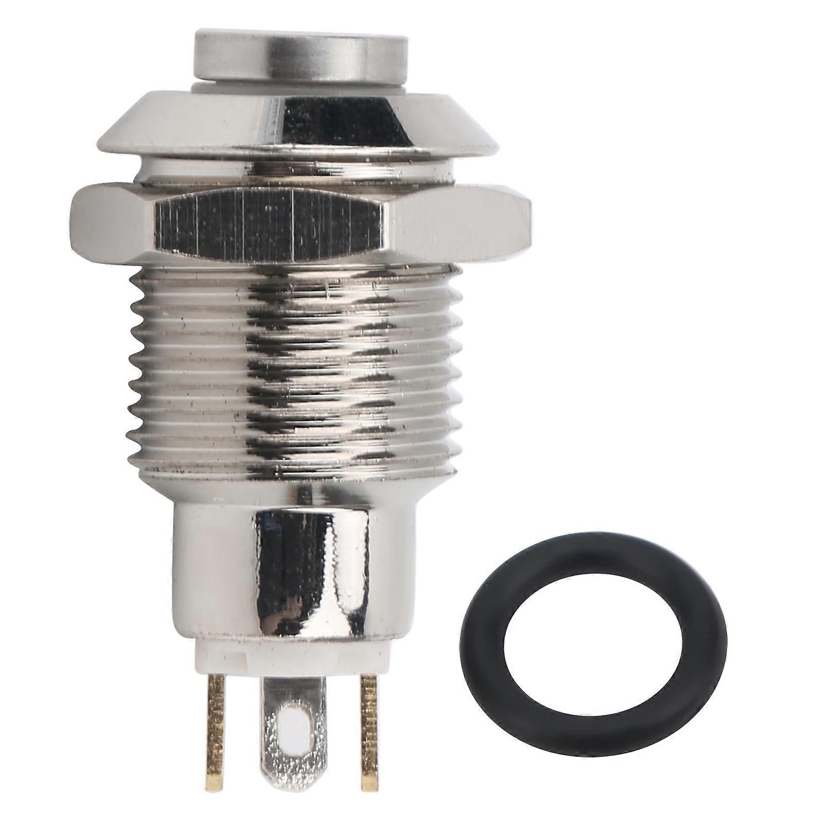Metal Button Switch Reset Type Waterproof with Light 10mm 3V for Low Current Doorbells(White )
