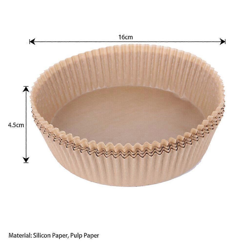 200pcs Parchment Paper Air Fryer Liners, Non-stick, Disposable, Air Fryer, Unperforated, Round, Baking, Microwave Broil (natural)