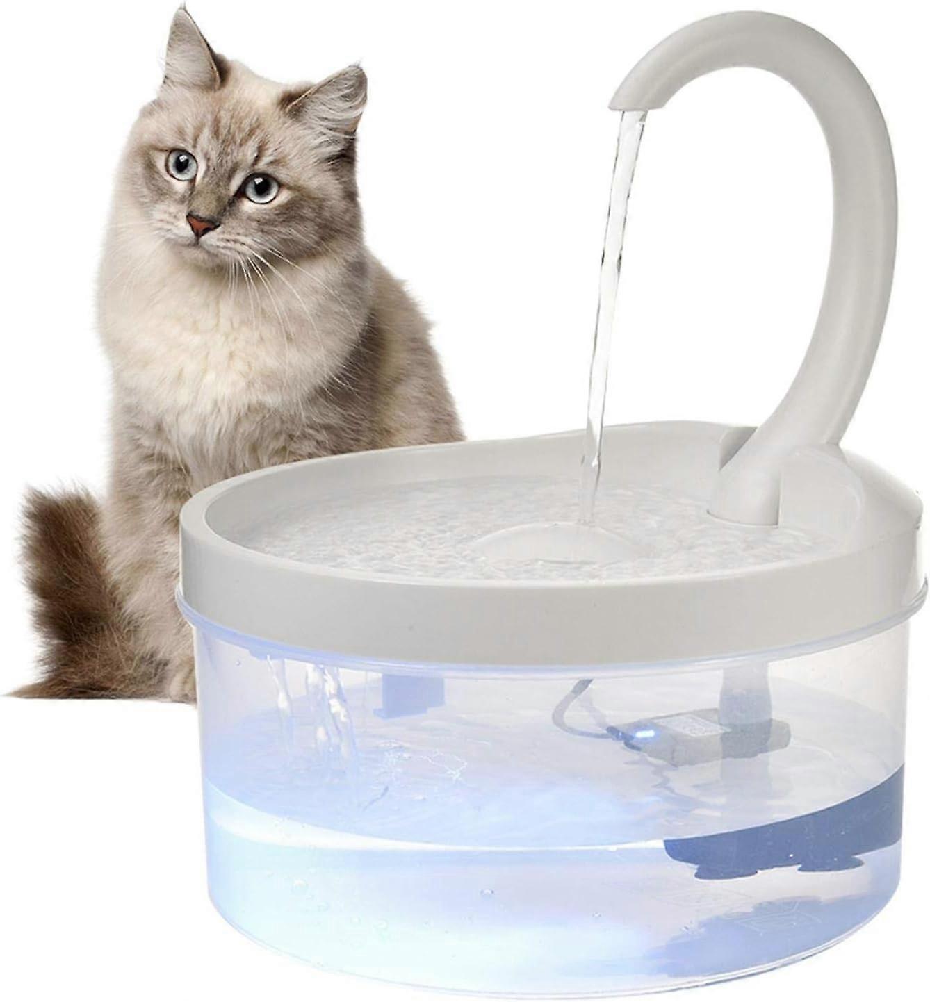 Cat Drinking Fountain With Filter Automatic Water Dispenser Pet USB Water Pump Drinking With LED Light Elegant Water Bowl Quiet Recyclable Transparent