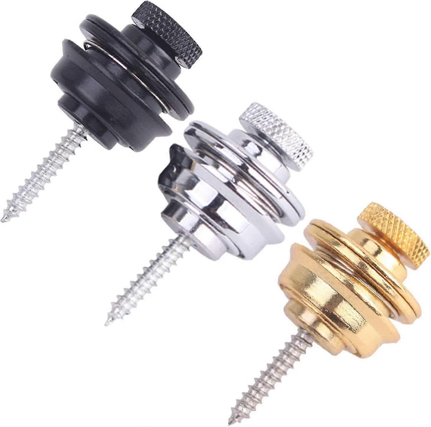 3pcs Guitar Strap Lock Set Heavy Duty Metal Button Strap Lock End