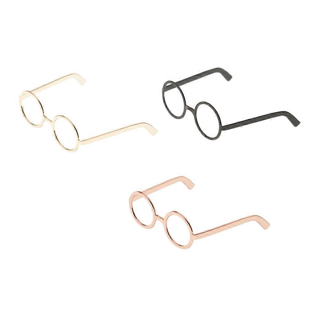 3 Lot 6th Action Statue  Hobbyists Alloy Glasses Accs Part 2.6x2.3cm