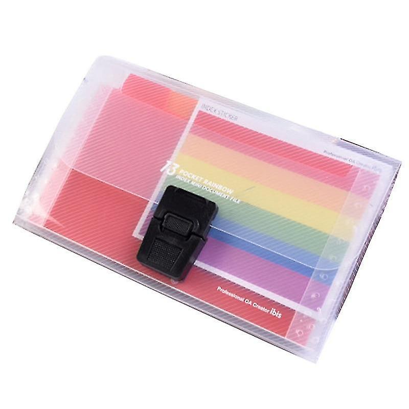 File Folders A6 Rainbow Color Document Bag 13 Grids Pouch Folder