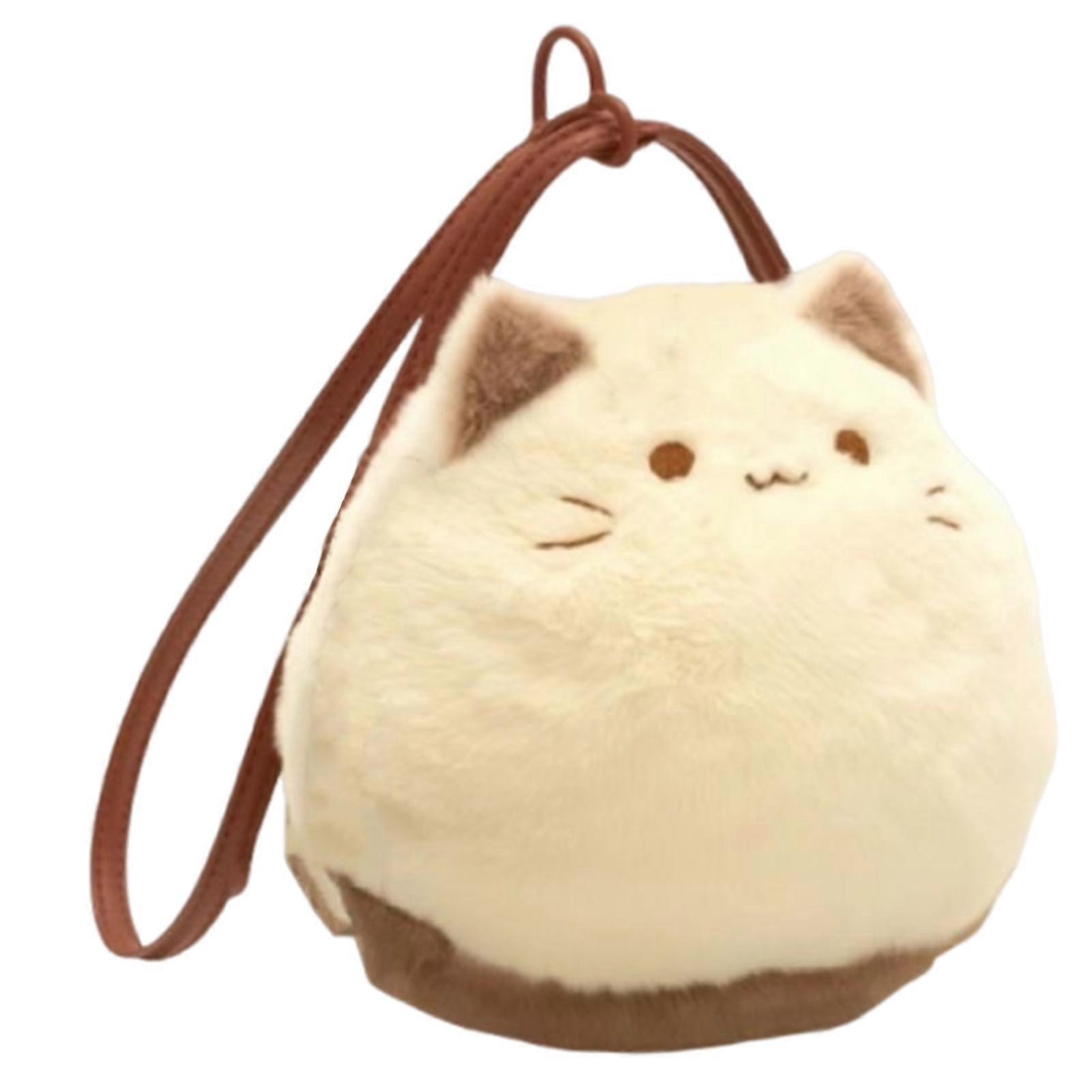 Women's Cute Cat Plush Backpack,Soft and Comfortable Shoulder Strap Clutch Bag,Shoulder Bag