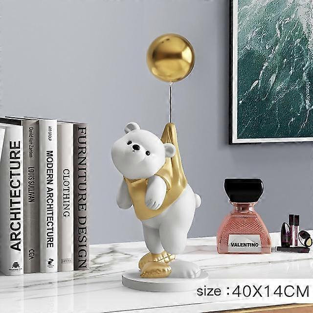 동상 Desing 홈 장식 장식품 장식 풍선 날아다니는 곰 Sclupture 수지 피규어 테이블 장식 홈 룸 장식
