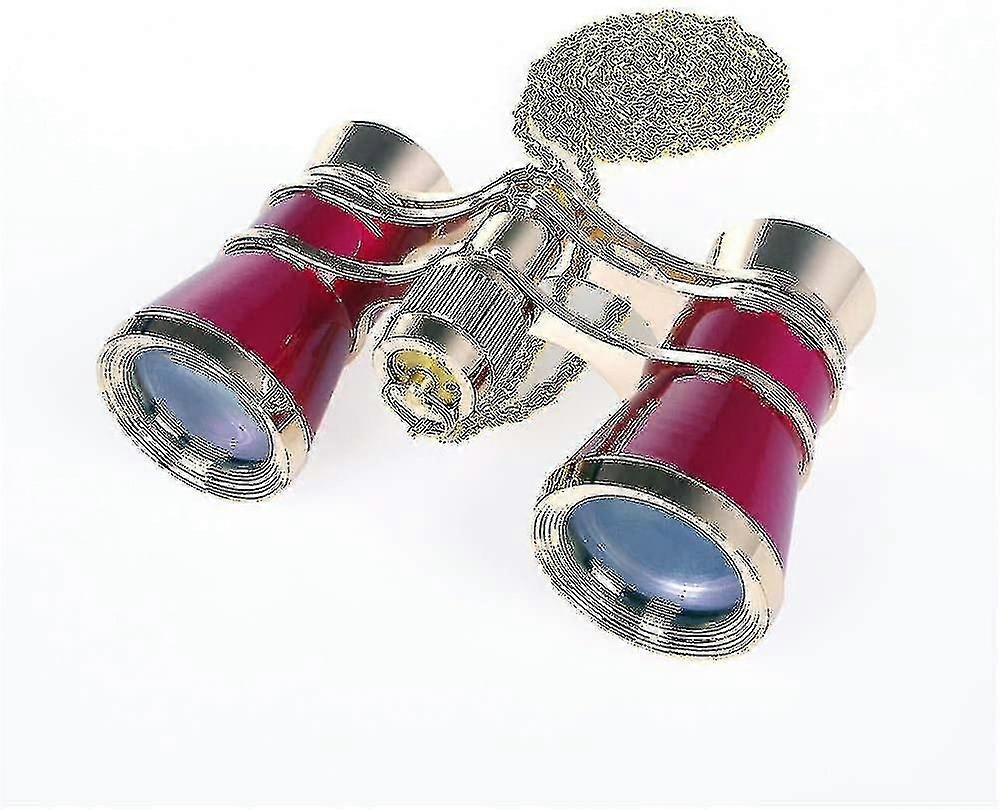 3 X 25クラシック折りたたみ式オペラメガネ双眼鏡金属ボディチェーン光学レンズTheate付き