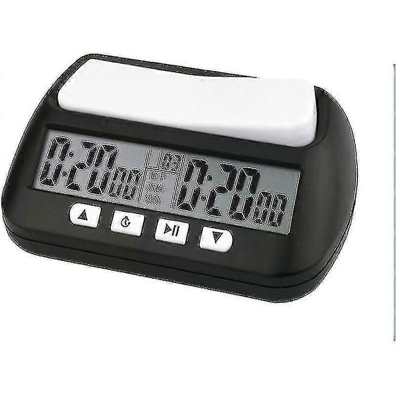 Professional Chess Clock Electronic Board Game Competition Time Counter Countdown Compact,black