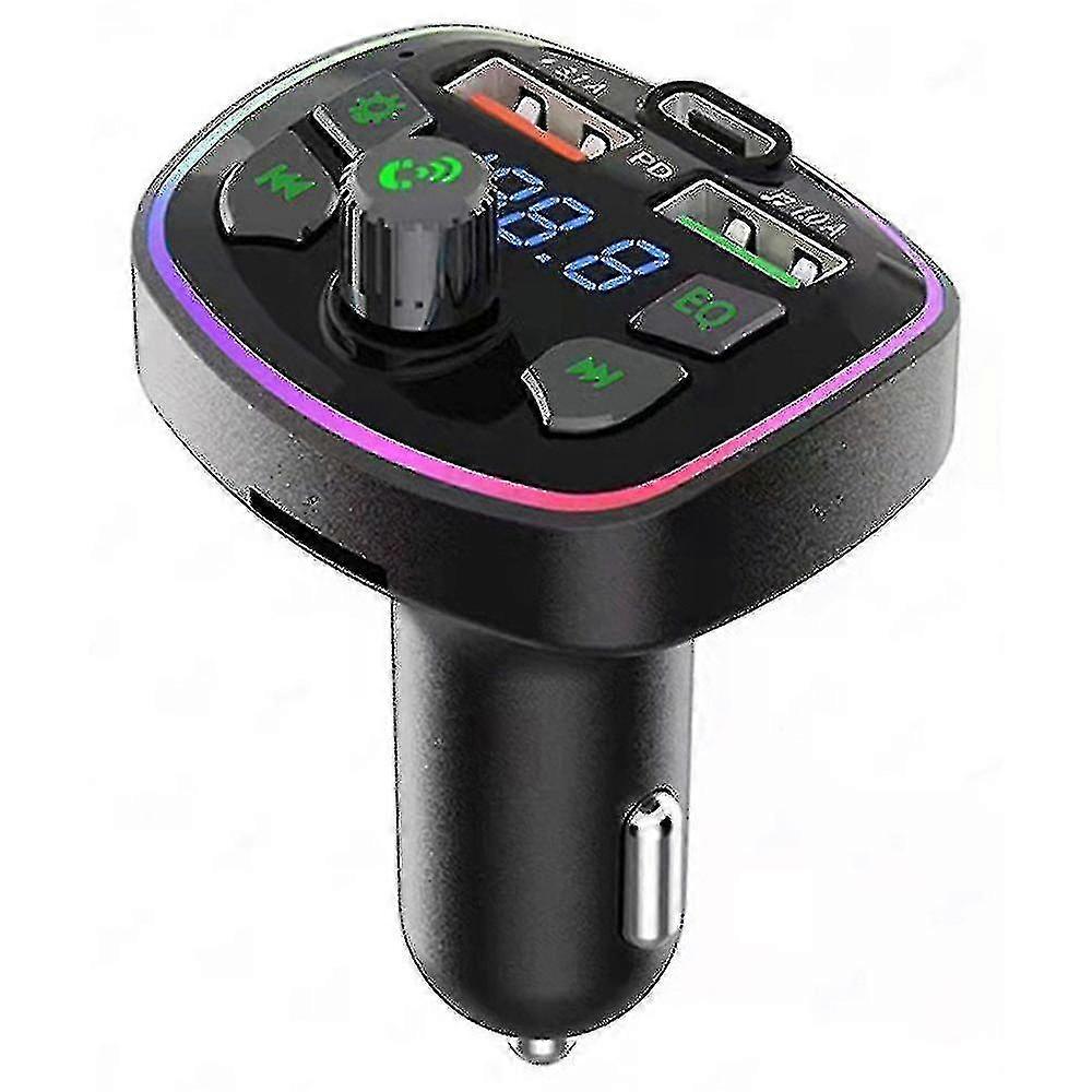 Car Bluetooth Wireless Fm Transmitter 2 Usb Chargers With Light Receiver Adapter