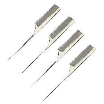 4pcs profesjonell hårklipping kam antistatisk plukkkam bærbar updo hår kam stål nål hale spiker kam spesiell frisør spiss hale kam