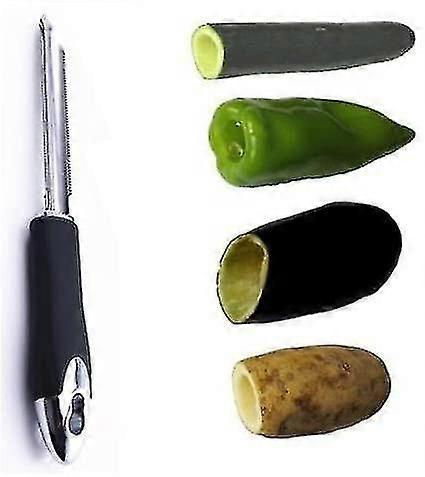 Jalapeno Pepper Corer, Courgettes en acier inoxydable Concombre Corers Spécial Avec Bord Dentelé, facile à enlever