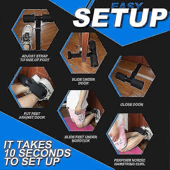 Cinghia Nordic Curl Regolabile - Per Allenamento Gambe E Addominali | Nordic Hamstring Curl | Squat Spagnoli