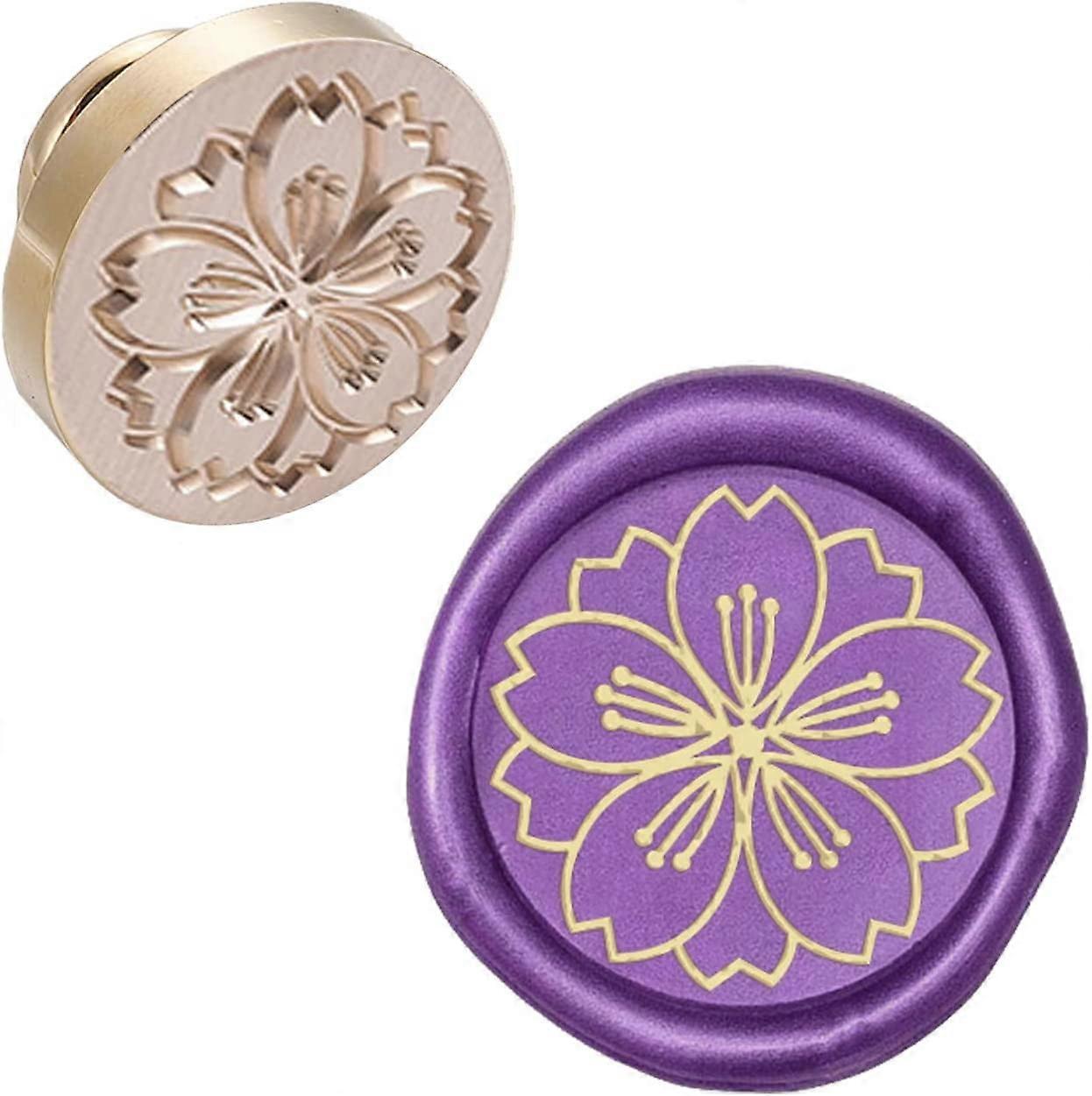 1pcワックスシールスタンプヘッド交換用桜取り外し可能なシーリング真鍮スタンプヘッドOlnyクリエイティブギフト封筒招待状カードデコレーション