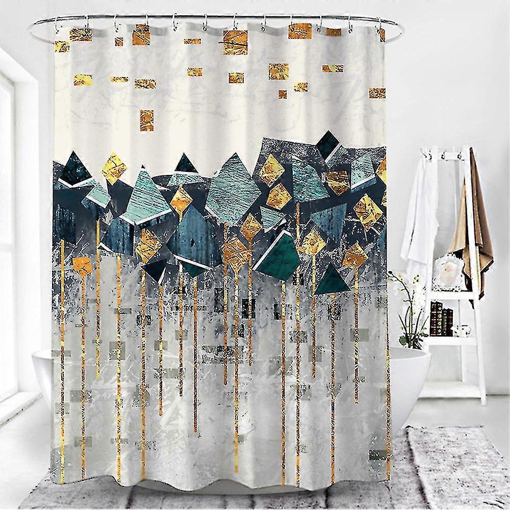 Modern Geometric Bathroom Waterproof Bath Shower Curtain