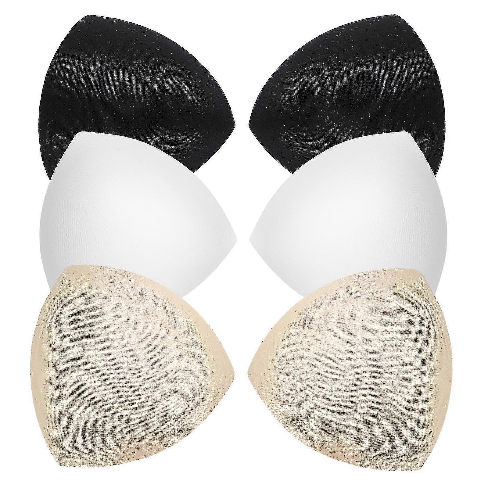 6 Pairs Ladies Bras Breathable Bra Pads Bathing Suit Pads Insert Removable Bra Pads Breathable Sponge Pads Bra Insert Pads