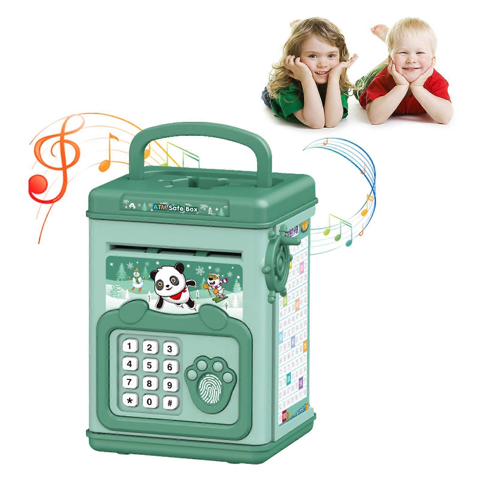 Kids Piggy Bank Large Electronic Real Money Coin Banks With Safe Password Lock Fingerprint & Password Code Lock Cash Coin ATM