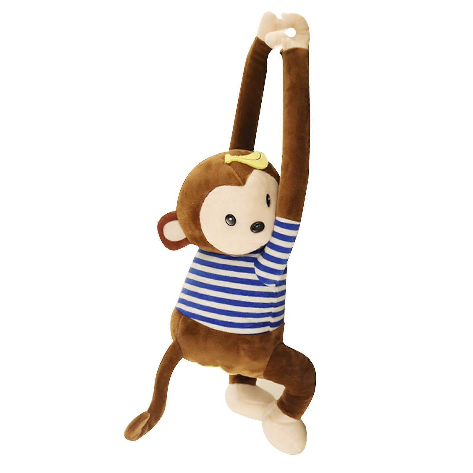 Monkey plysj vev holder hengende pose søt tegneserie dyr papir lagring vev skuffen container cover for bil, hjem
