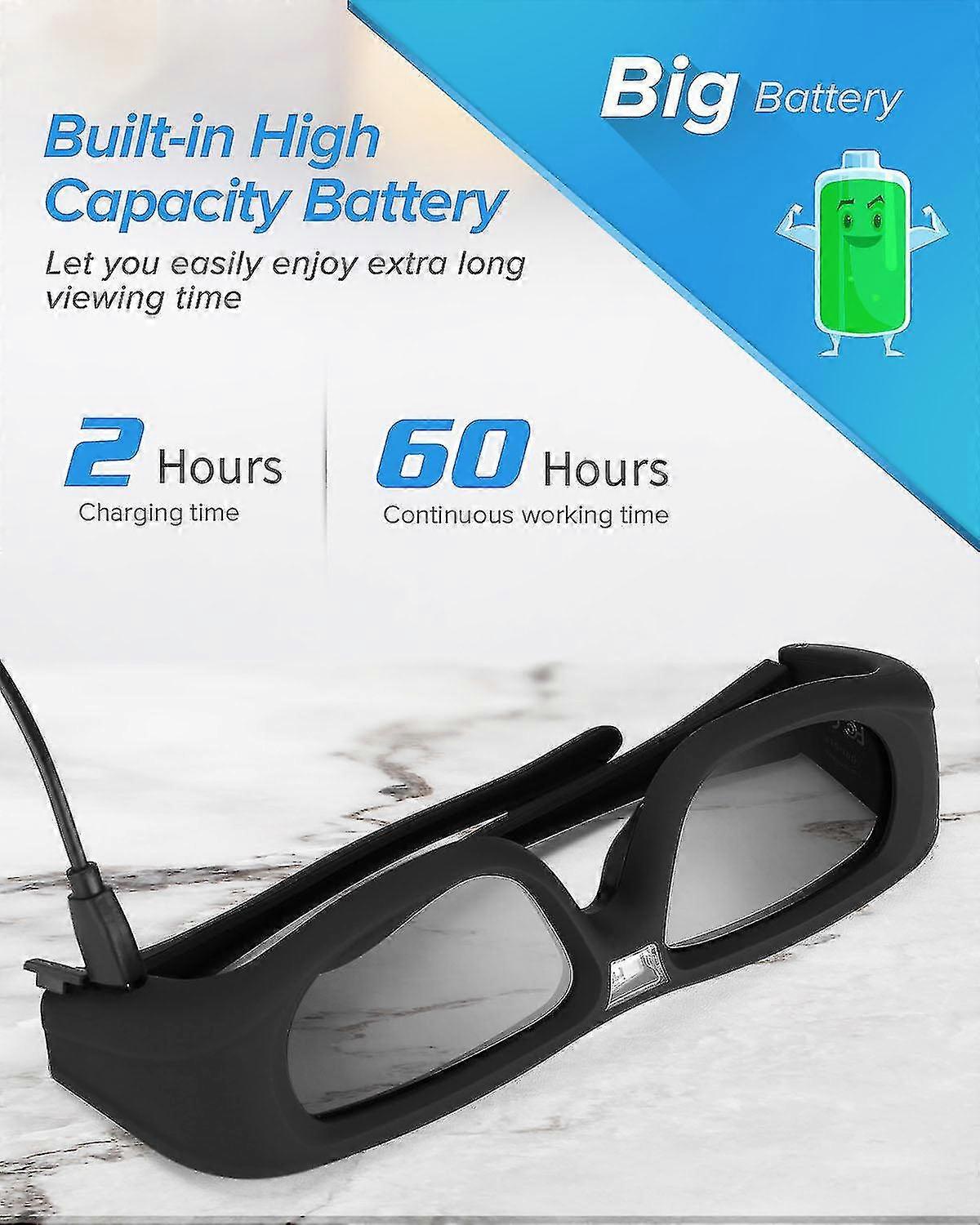 Dlp Active Shutter 3d Glasses 96~144hz For Optoma Home Viewsonic Viewsonic