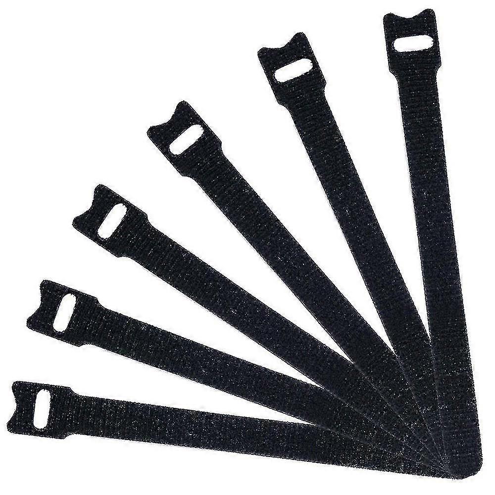 Reusable Fastening Cable Ties, Loop Cord Ties, Black,50 Pcs