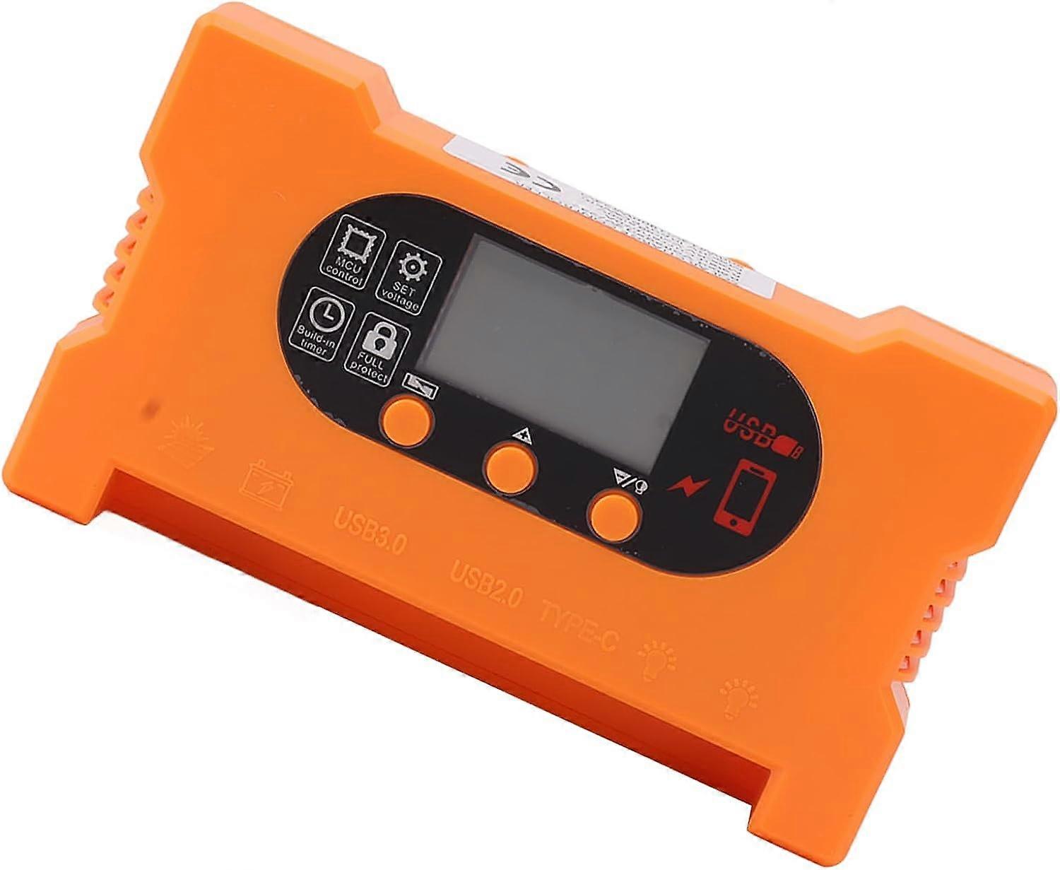 Solar Panel Charge Controller, Type C Universal Automatic Identification Solar Charge Controller for 12V 24V Battery Charging (80A)