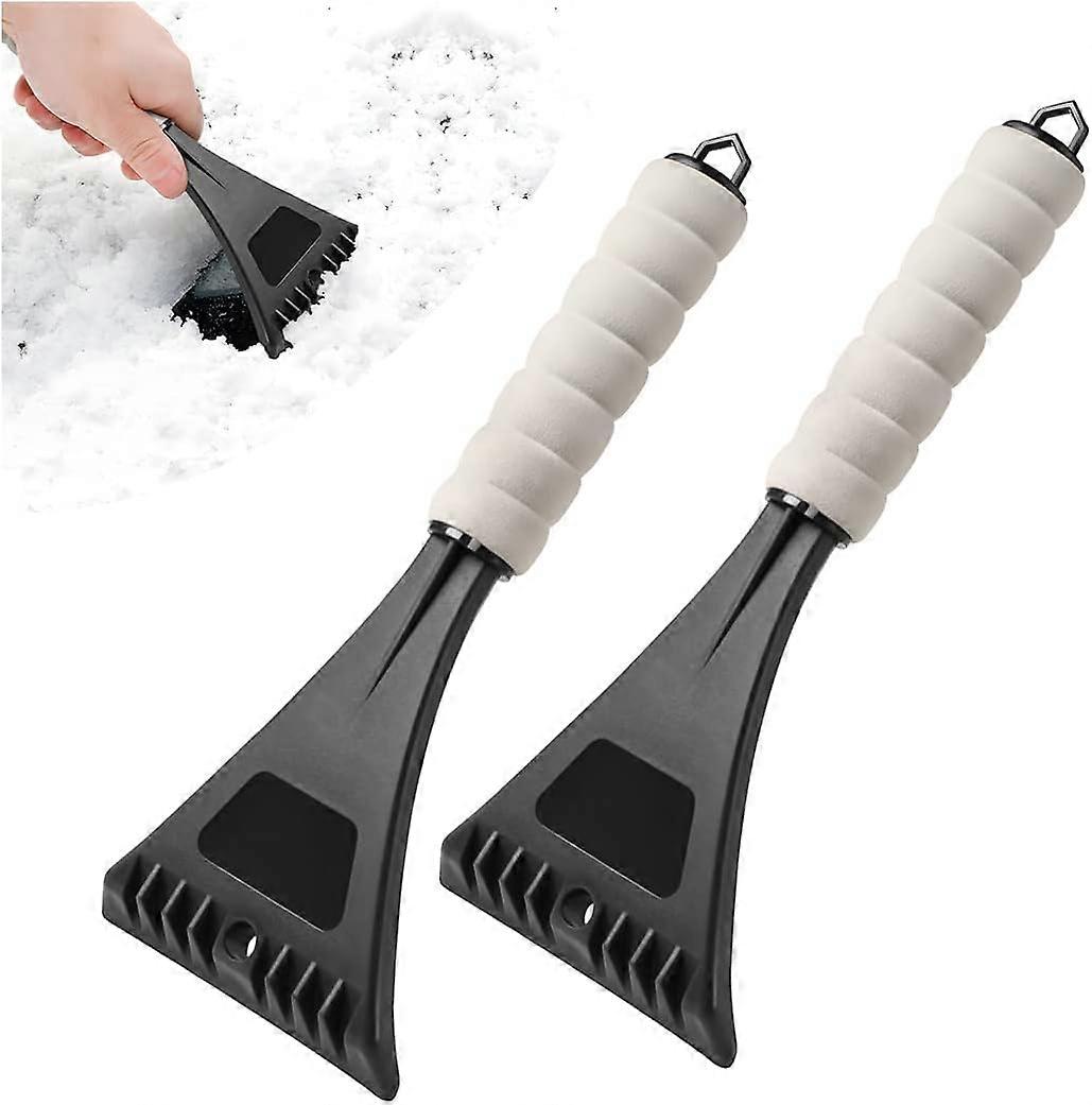 2-Pack Car Snow Removal Blade Scraper, Automatic Snow Removal with Foam Handle, GM Windshields and Windows, Anti-Scratch Car Winter Accessories(Black)
