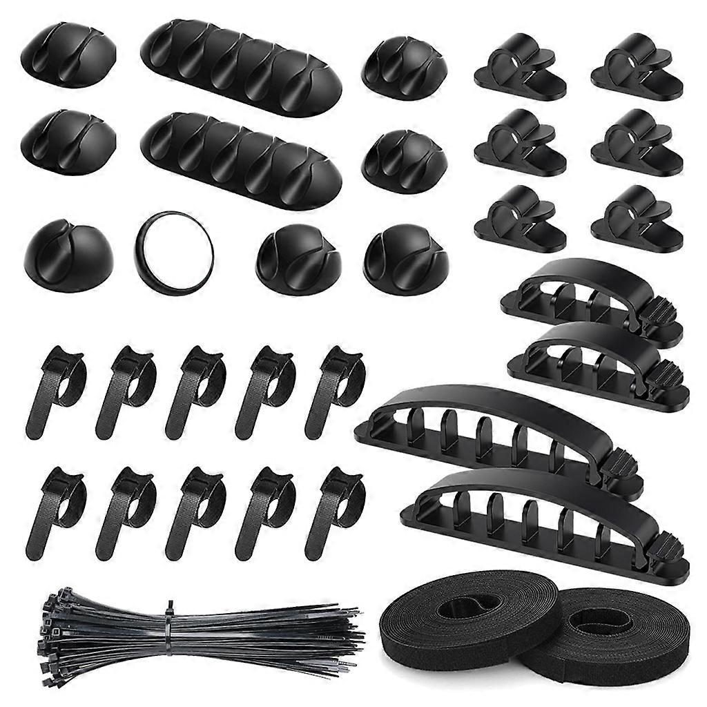 Cable Management Organizer Kit,Cable Sleeve,Cable Clip,Self Adhesive Bracket