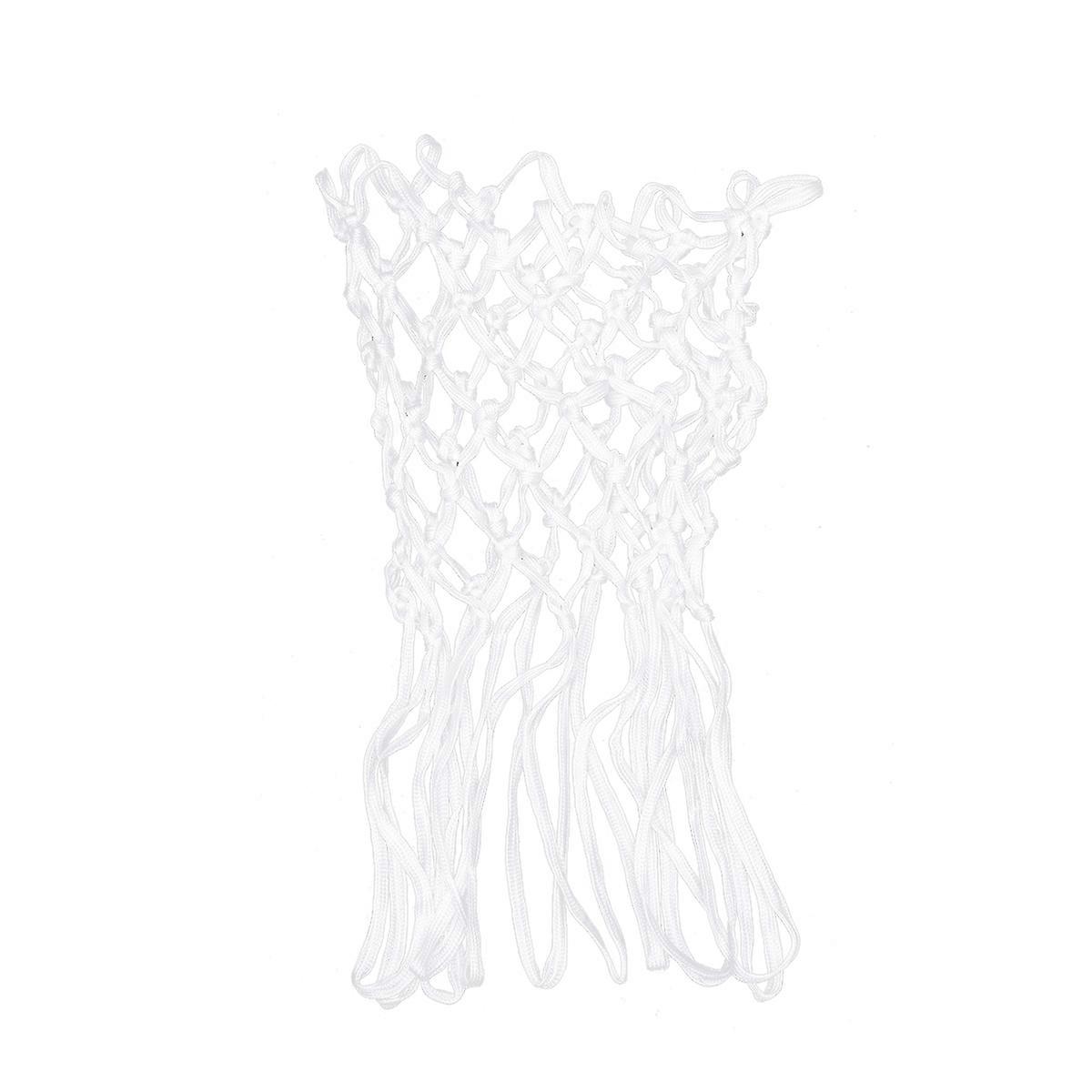 Nylon Braided Regular Size Professional Basketball Net Replacement Basketball Net All-Weather Heavy Duty Thick Net 12 Loops (White)