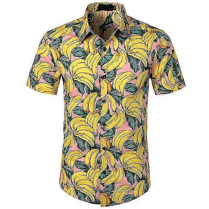 Pánské ležérní havajská košile pláž Havaj Aloha Party Summer Slim Fit Knoflík Up Fancy Top-csn