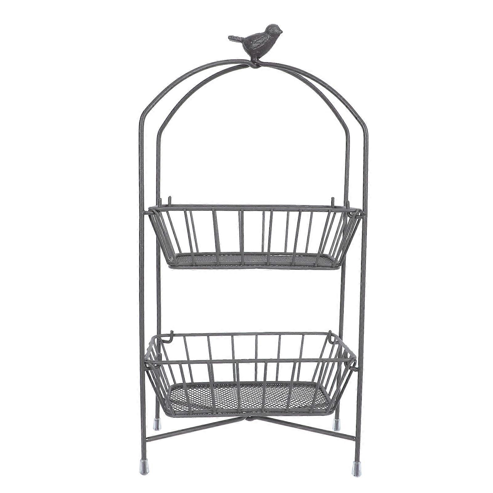 1PC Iron Storage Rack Double-layer Cosmetics Storage Holder Desktop Rack