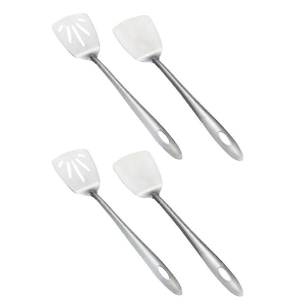 4 Pcs Stainless Steel Non Stick Frying Pans Metal Cooking Spatula Grilling Sets Flat Spatula Pizza Spatula Fish Spatula