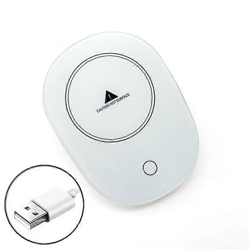 Universal Coffee Cup Warmer Heating Coaster Temperature Control Pad1Pcs-White