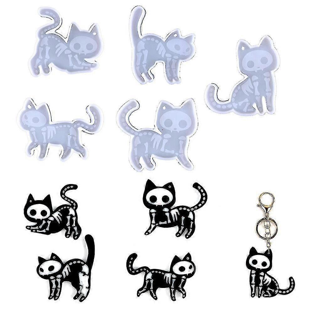 5 Pieces Set Resin Cat Silicone Mold