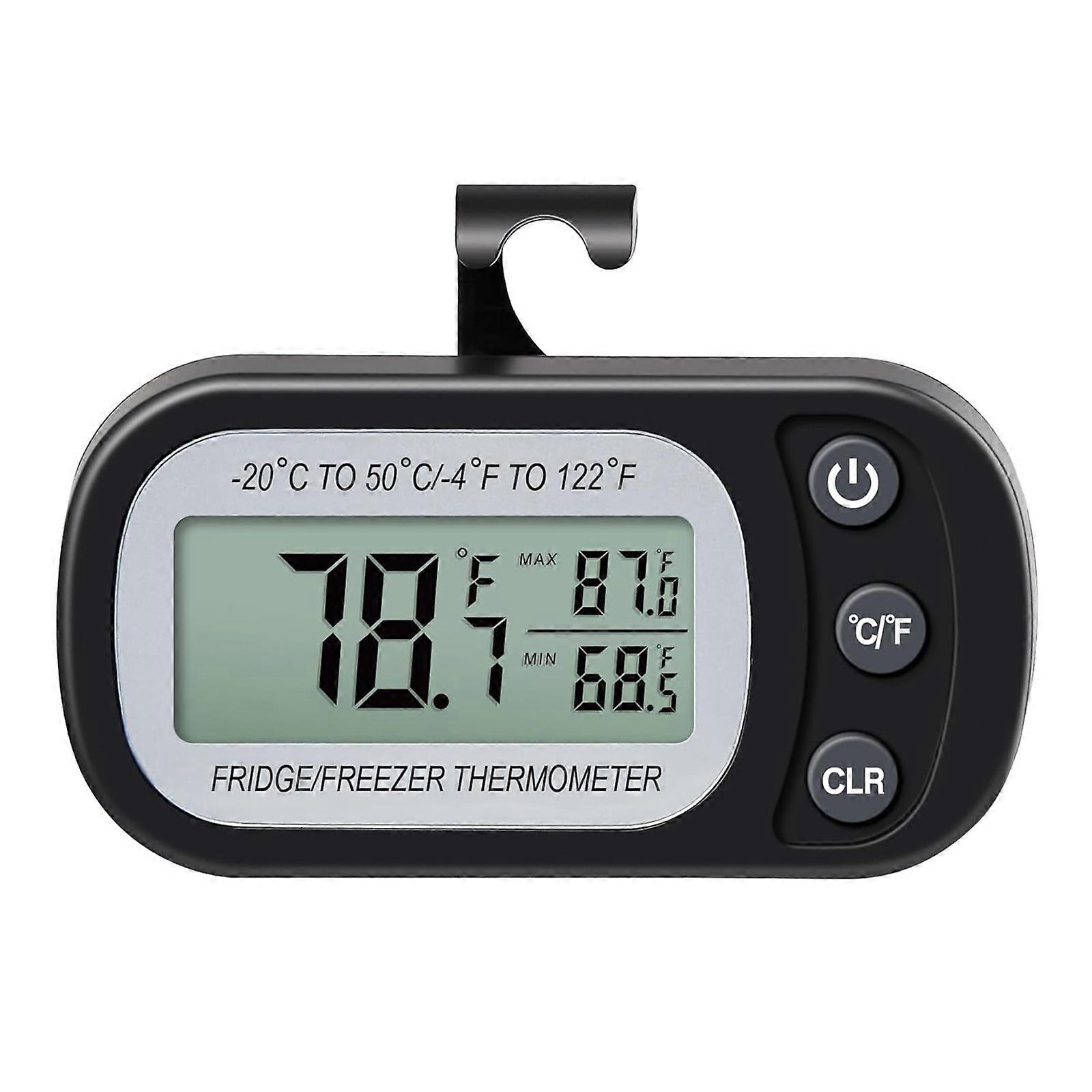 Digital Frigerator Thermometer, Waterproof Fridge and Freezer Thermometer, Thermometer Refrigerator with Large LCD Screen, Stand and Magnetic Back, fo
