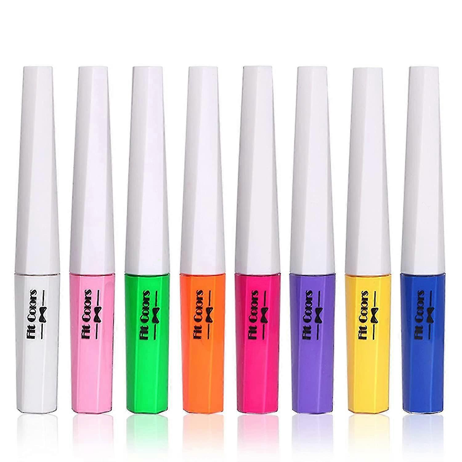 8 couleurs Néon Liquid Eyeliner, Uv Glow Matte Liquid Eyeliner Set Longue durée, imperméable à l’eau Smudgeproof Colorful Eyeliner Pen