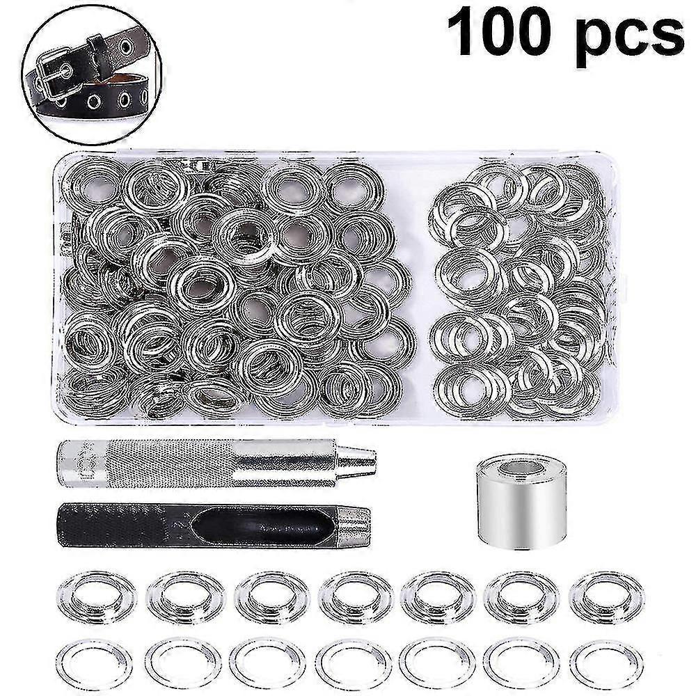 Grommet Tool Kit 12 Mm Grommet Eyelets Washer Eyelet Pliers Set And 100 Sets Of Grommet Eyelets With Storage Box For Tarpaulin Leather Fabric Curtain