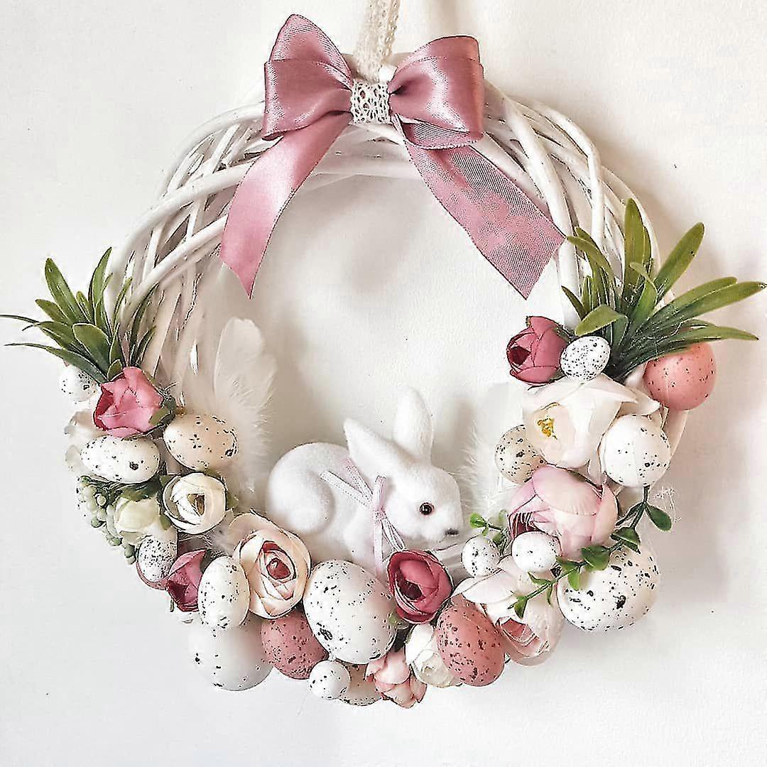 1set Multi Size White Rattan With Foam Eggs Styrofoam Ball For Happy Eater Home Party Decoration Diy Easter Wreath Supplies