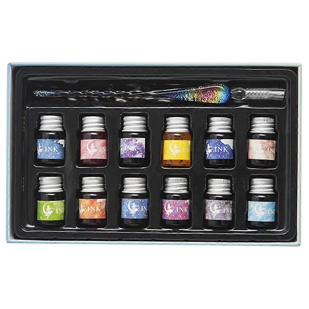 طقم قلم الخط مع 12 زجاجة حبر لكتابة الخط القوطي للمبتدئين