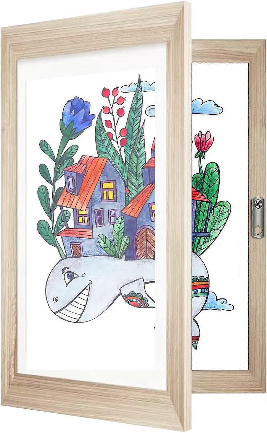 2 Pieces Picture Frame for Children's Drawings, Children's Art Frame Front Opening Fillable Picture Frame for Opening, Picture Frame Foldable Children